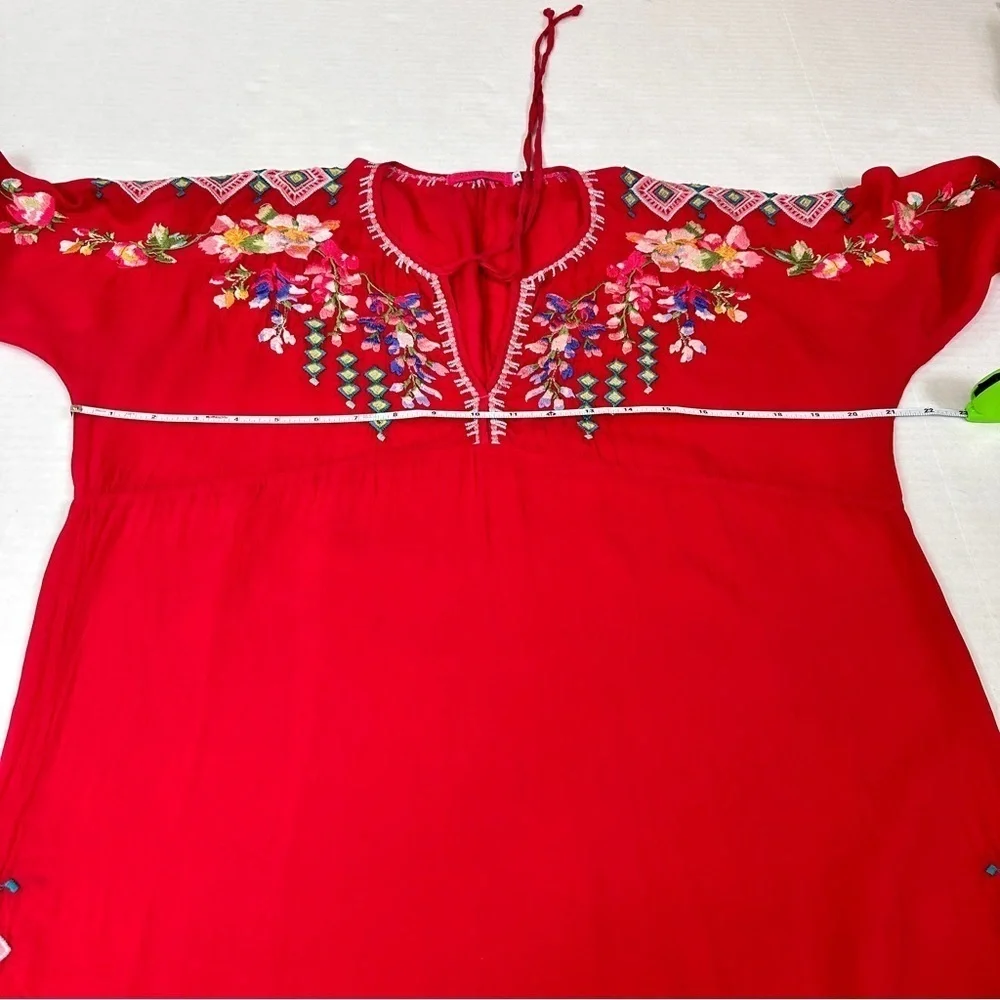 Johnny Was Vanessa Red Embroidered Top - Picture 12 of 15
